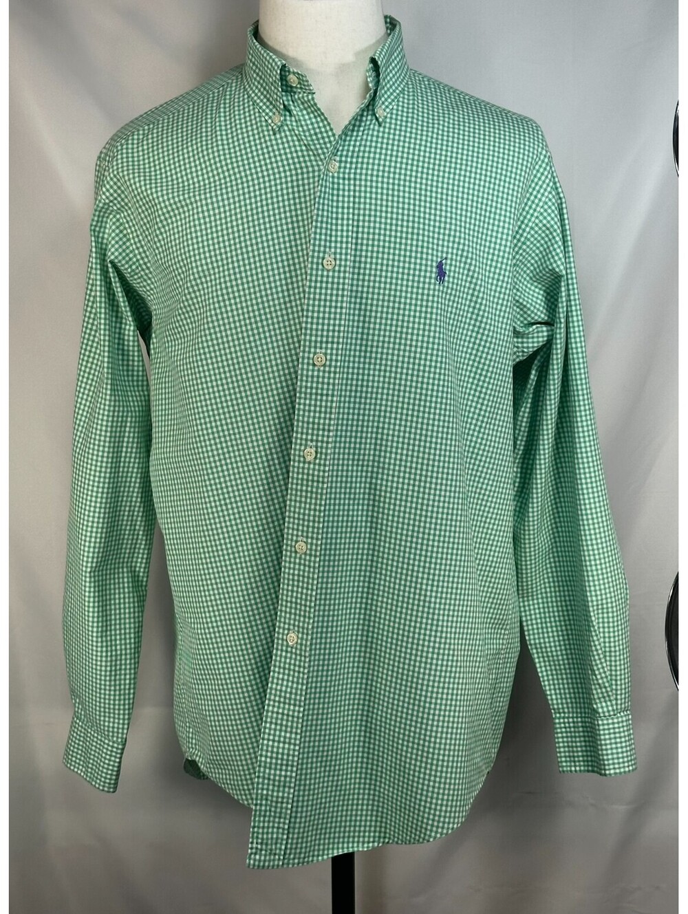 Ralph Lauren Check Classic Fit Oxford Button Up Green Men L